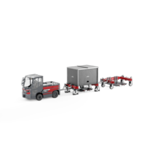 Die robusten Logistikzüge LT16 Ch/BMh von Linde sind für den Warentransport im Freien optimiert.