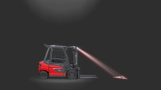 Linde TruckSpot im Einsatz an einem Gegengewichtsstapler.
