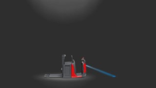 Linde BlueSpot im Einsatz an einem Kommissionierer.