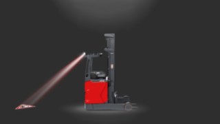 Linde TruckSpot im Einsatz an einem Schubmaststapler.