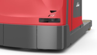 Hinterer Laserscanner des Object Warning System von Linde MH. Hinterer Laserscanner des Object Warning System von Linde MH.