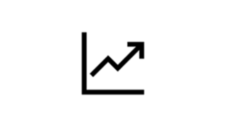 Ein Icon zeigt einen aufsteigenden Pfeil in einem Diagramm.